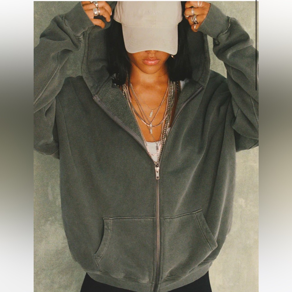 Joah Brown Empire Zip Hoodie in Charcoal French Terry ☕️🤎